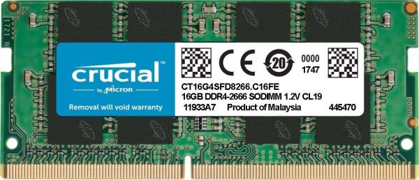 Оперативна пам'ять Crucial 16 GB SO-DIMM DDR4 2666 MHz